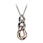 Rose Goldplated Steel Twist Pendant with Chain